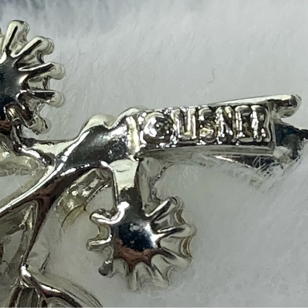 LISNER BLUE FLOWER BROOCH - Picture 3 of 4